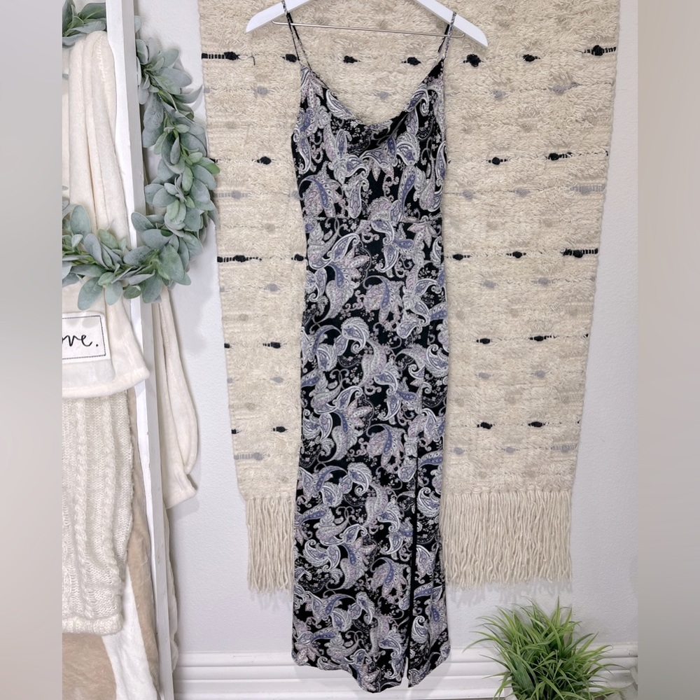 NWT laundry by Shelli Segal midnight paisley maxi dress size 0.